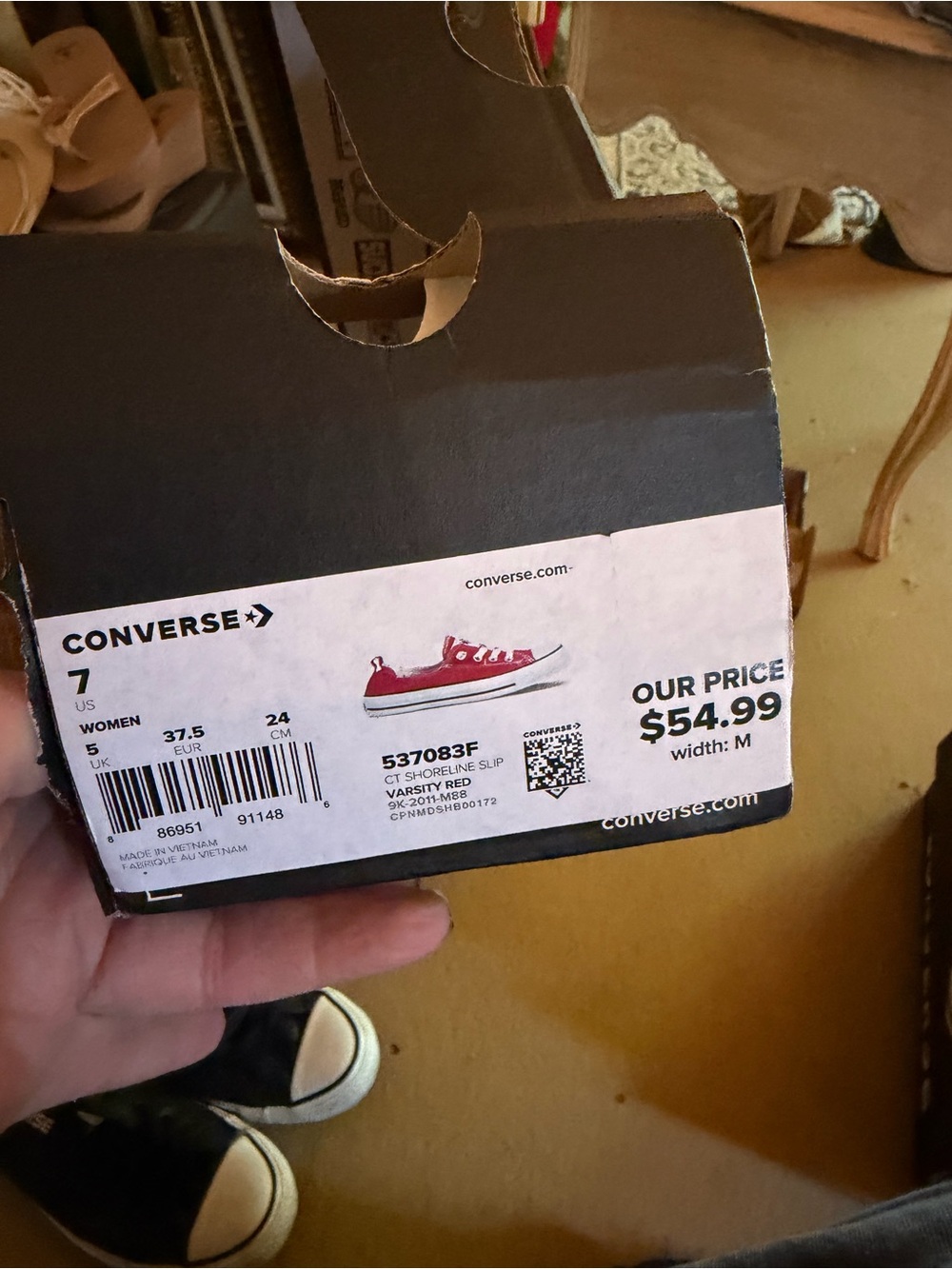 Converse Kids Shoreline Slip-On Sneakers in Varsity Red